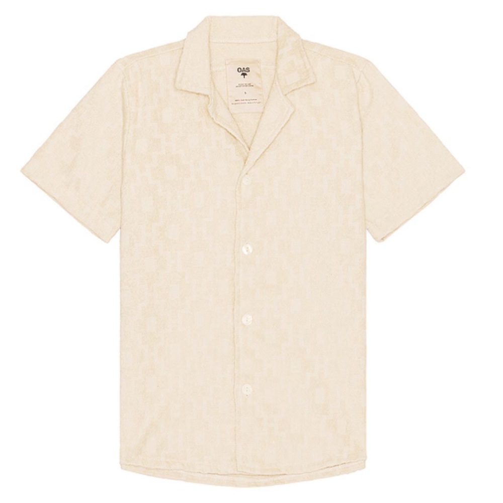OAS Beige Machu Cuba Terry Shirt in Beige